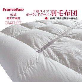 【6月3日よりクーポン 3%OFF】【フランスベッド公式】楽天公式限定販売 羽毛ふとん シングル 2枚合わせ オールシーズンタイプ 合掛メッシュ加工 ASツインメッシュ ホワイト ポーランドグースダウン90％ 充填物10年保証 生地在庫かぎり 数量限定