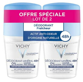 ヴィシー VICHY 女性用 48時間 ミネラル デオドラント ロールオン 2 x 50ml 敏感肌用 パースピレックス エティアキシル 日本未発売品 フランスより直送品 送料無料DEODRANT MINERAL ROLL-ON 48H 50mlx2