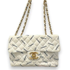 【最終値下げ品】CHANEL シャネル デカ マトラッセ キャンバス チェーン ショルダーバッグ シングルフラップ 【中古】【801】