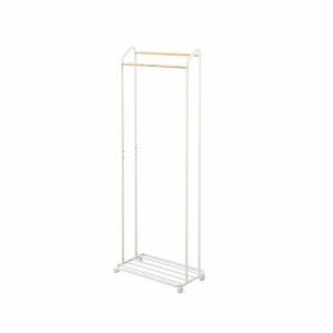 Francfranc フランフラン タワー ハンガーラック キャスター付き (ホワイト)【幅67cm×奥行35cm×高さ172.5cm】コートハンガー スリム ラック 収納 コート掛け 台座付き 2列 省スペース 1人暮らし