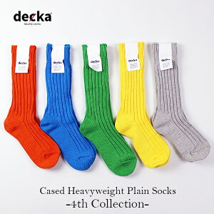 10%OFF�N�[�|���Ώ� / �f�J decka / Cased Heavyweight Plain Socks -4th Collection- / de-01-04 / ���{�� / ��p�P�[�X�t / Neon Orange/Neon Blue/Neon Green/Neon Yellow/Feather Gray / ���j�Z�b�N�X
