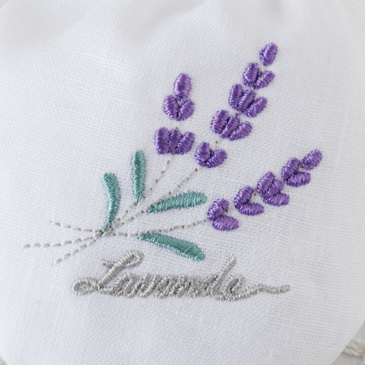 楽天市場】ラベンダー サシェ 巾着 刺繍 2色 / リネン GIORI アロマ 