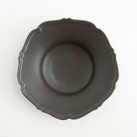 Awabi ware 輪花中深皿 黒マット 陶器 作家物 うつわ 器 食器 アワビウェア