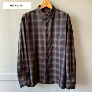 �y�|�C���g�A�b�v���Ԓ��zMR.OLIVE �~�X�^�[�I���[�u �V���c �V��TENCEL CHECK /SQUARE REGULAR COLLAR SHIRT �`�F�b�N�V���c ��������