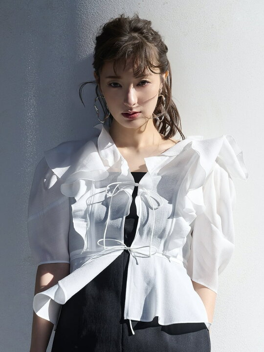 楽天市場】【SALE／30%OFF】シアーフリルペプラムブラウス FRAY I.D 