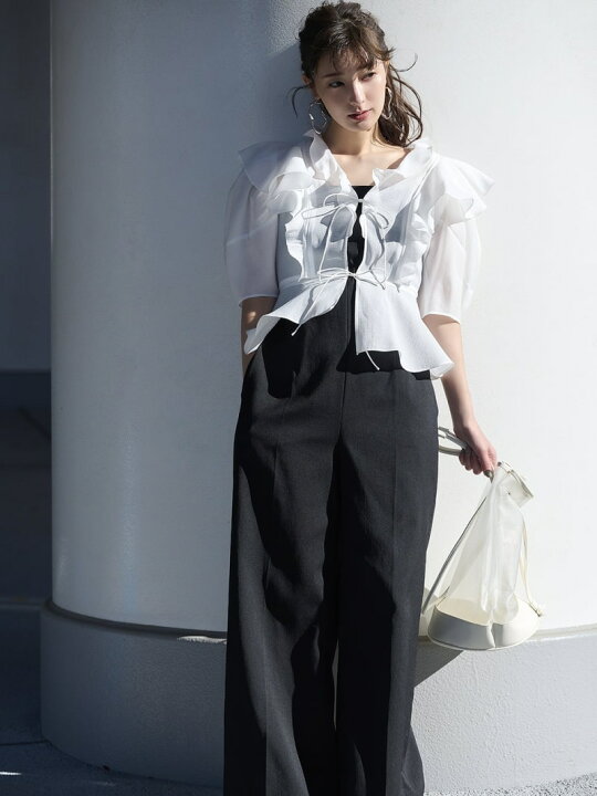 楽天市場】【SALE／30%OFF】シアーフリルペプラムブラウス FRAY I.D 