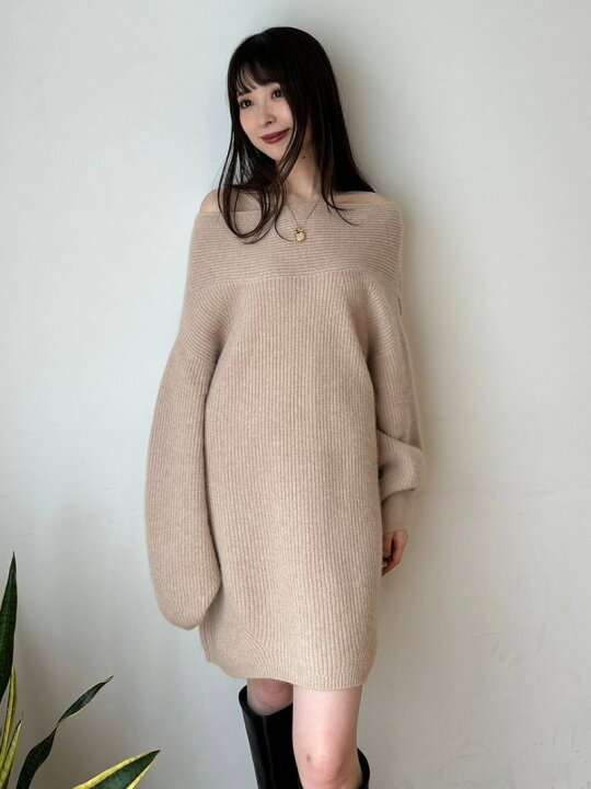 楽天市場】【SALE／50%OFF】オフショルニットミニワンピース FRAY I.D 