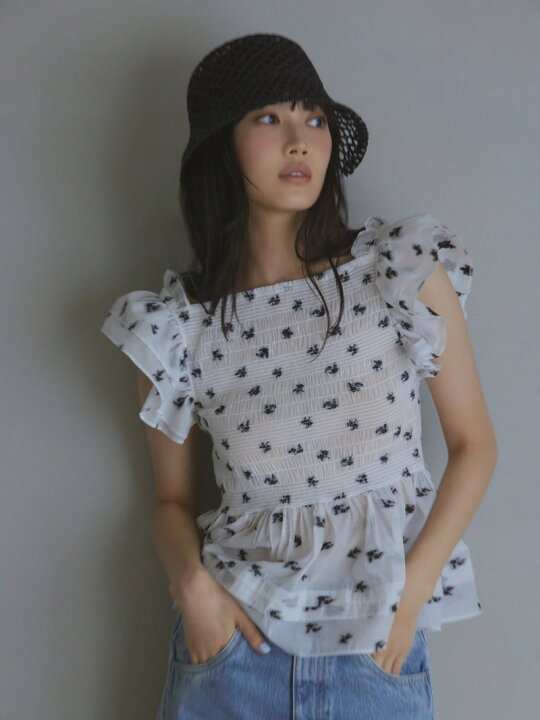 楽天市場】【SALE／50%OFF】フリルスリーブシャーリングブラウス FRAY 