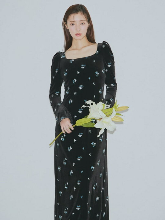 楽天市場】【SALE／40%OFF】スクエアネックベロア刺繍ワンピース FRAY  