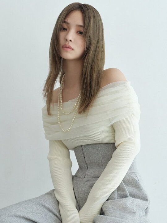 楽天市場】【SALE／30%OFF】2wayチュールコンビオフショルニット FRAY 