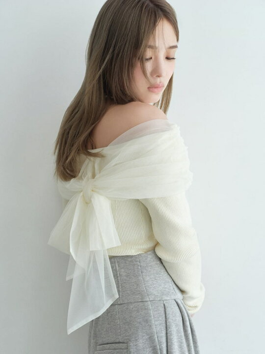 楽天市場】【SALE／30%OFF】2wayチュールコンビオフショルニット FRAY 