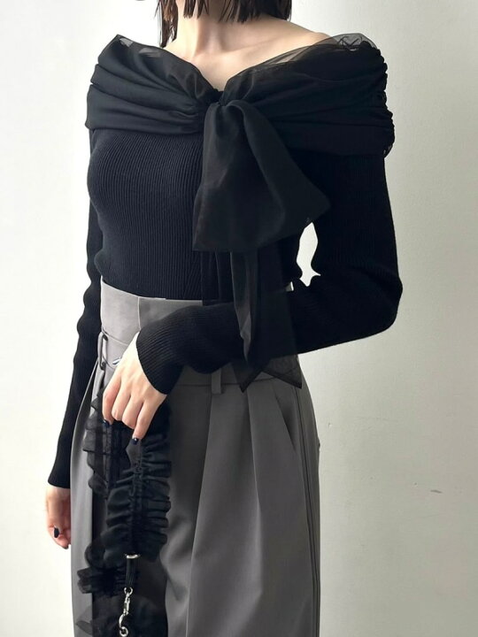 楽天市場】【SALE／30%OFF】2wayチュールコンビオフショルニット FRAY 