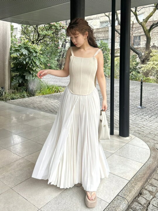 楽天市場】【SALE／40%OFF】コルセットニットチュールコンビワンピース  