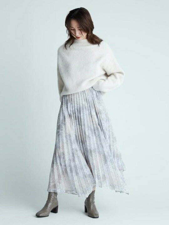 楽天市場】【SALE／40%OFF】フラワープリントアシメプリーツ 