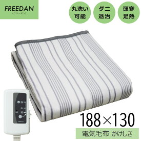 省エネ0.1円 電気毛布 掛け敷兼用 ダニ退治 洗える 188×130cm 電気布団 電気掛け毛布 電気敷き毛布 おしゃれカラー S-JET認証 FRK551H-H フリーダン 楽天スーパーセール