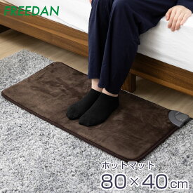 ★ポイント10倍_期間限定★ ホットマット 電気ホットマット 電気マット 電気座布団 長方形 80cm×40cm 一人用 ミニマット フランネル 滑らか ホットカーペット ミニ 節電 足元 暖房器具 ブラウン ギフト 誕生日 フリーダム 仕事 車中泊 キャンプ フリーダム