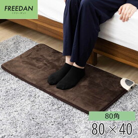 ホットマット 電気ホットマット 電気マット 電気座布団 長方形 80cm×40cm 一人用 ミニマット フランネル 中肉厚 滑らか ホットカーペット ミニ 節電 足元 暖房器具 ブラウン ギフト 誕生日 フリーダム 仕事 車中泊 キャンプ フリーダム
