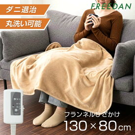 電気ひざ掛け毛布 電気毛布 ひざかけ 電気ブランケット 洗える ダニ退治 フランネル 130×80cm 肩掛け 腰回り 省エネ 節電 無地 ベージュ ブラウン 冷え対策 冷え防止 オフィス ギフト 誕生日 新生活 車中泊 キャンプ 母の日