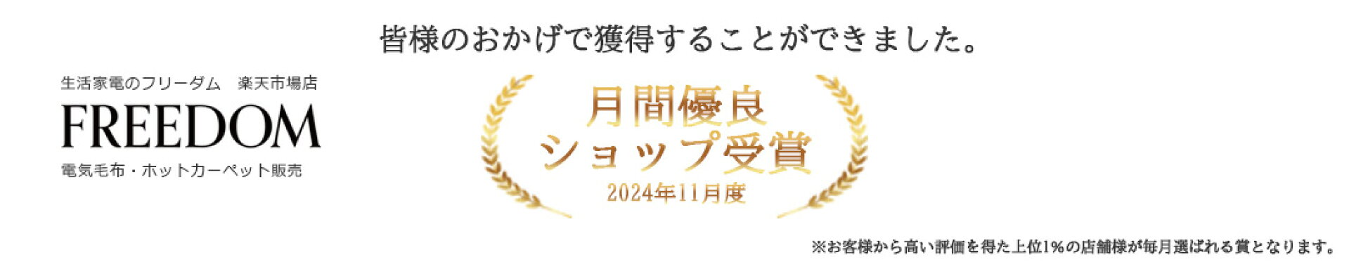 月間優良店舗受賞