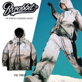 即日発送 BSRABBIT ビエスラビット PP STRETCH HOODED JACKET FOG FOREST ビーエスラビットスノーボードウエア ジャケット 23-24