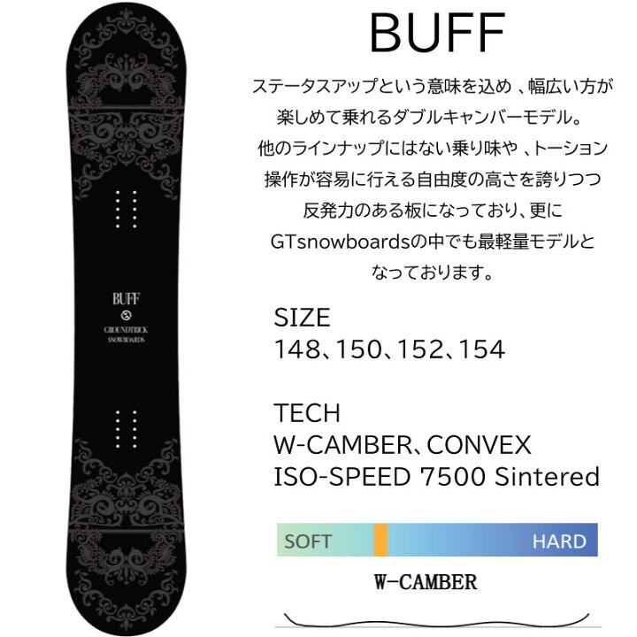 楽天市場】GT SNOWBOARDS BUFF ジーティースノーボード バフ グラトリ 