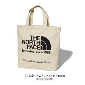 ノースフェイス トートバック TNFオーガニックコットントート THE NORTH FACE TNF Organic Cotton Tote NM81908 サイズ20L トートバック