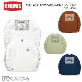 CHUMS チャムス トップス L/S Tシャツ CH01-2381＜Anti-Bug CHUMS Safety Match L/S T-Shirt　アンチバグチャムスセーフティマッチロングスリーブTシャツ＞※取り寄せ品