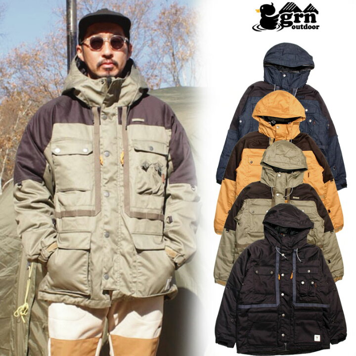楽天市場 Grn Outdoor ジーアールエヌ アウトドア 火遊び キャンパー ダウン ジャケット Hiasobi Camper Downjacket アウトドア ダウン 難燃 強化撥水 焚火 750フィルパワー ｆｒｅａｋ