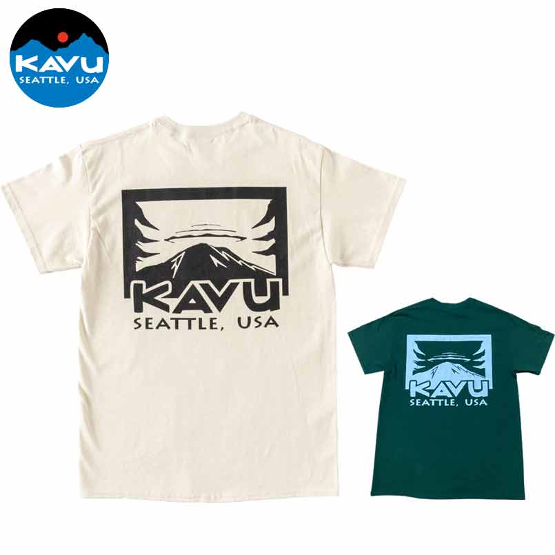 Mt.RAINIERをモチーフにしたTシャツ KAVU 限定タイムセール カブー メンズ レイニアTシャツ MENS Ｔシャツ 全品送料無料 T SHIRT Mt.RAINIER 半袖 アウトドア