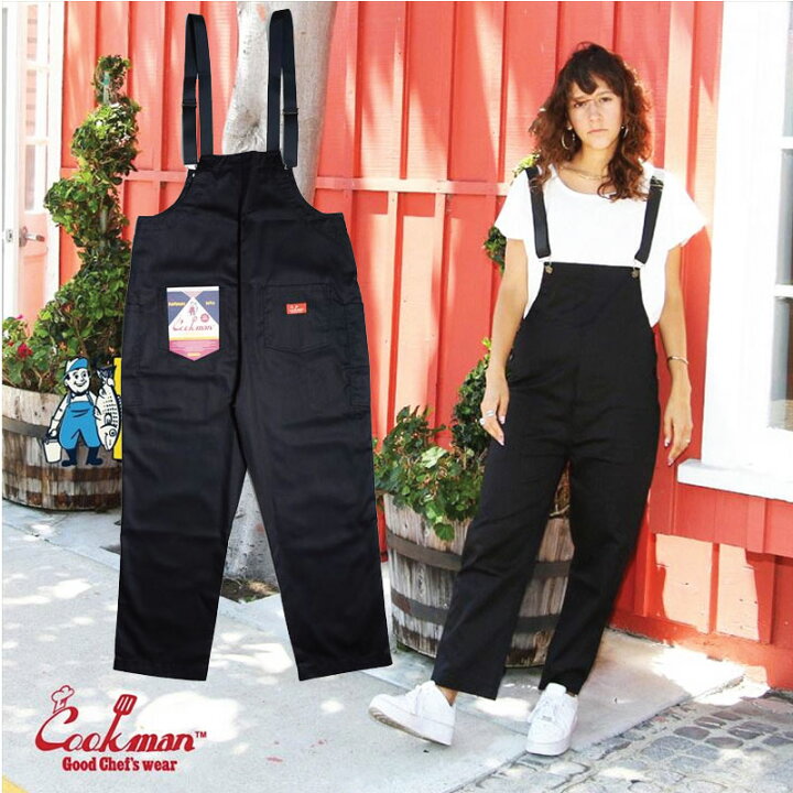 クックマン シェフパンツ オーバーオール Fisherman s Bib Overall Black メンズ ロングパンツ レディース ロングパンツ フリーク OUTDOOR SUP SNOW