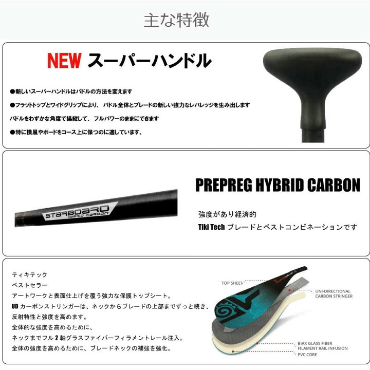 楽天市場】スターボード カーボンパドル 1ピース パドル STARBOARD 