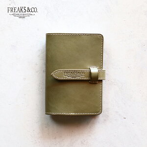 手帳カバーA6 手帳 ケース A6 革 本革 栃木レザー 名刺入れ ペンホルダー ハンドメイド 誕生日プレゼント ギフト 【Freaks&co.】
