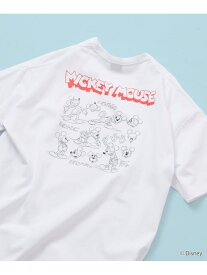 【SALE／40%OFF】限定展開 DISNEY/ディズニー/ミッキーマウス /モノクロ バックプリント クルーネック Tシャツ FREAK'S STORE フリークスストア トップス カットソー・Tシャツ ピンク ホワイト グレー ネイビー【RBA_E】[Rakuten Fashion]