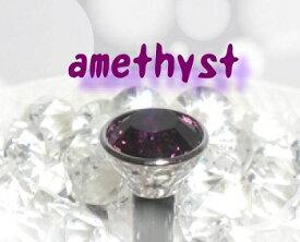 クリスタルジャックピアス 2月 アメジストカラー amethyst スマートフォンアクセサリー ジャック穴に差し込むクリスタルアイテム 誕生石カラー スマホピアス ガラス きらきら かわいい 紫 スマホ用