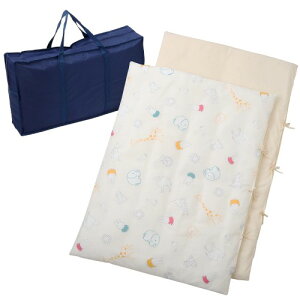 nishikawa 西川 ミッフィー お昼寝布団 セット 5点 洗える 保育園 収納バッグ付き リュックにもなって 持ち運び便利 おひるね ふとん クリーム WF52656000 掛け布団:80×110cm、敷き布団:70×120cm