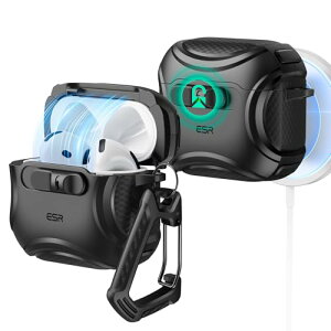 ESR AirPods 4 P[X(HaloLock) AirPods 4 P[X(2024) (USB-C) Ή MagSafe Ή h~bN C[W[I[v CyberV[Y ubN