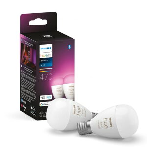Philips Hue X}[gd E17 40W tJ[ 2 Zbg - tBbvXq[ LEDCg X}[gCg AlexaΉ Ɩ 470lm }`J[ 1600F dF F  F X}[gz[ Ԑڏ