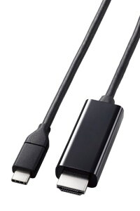GR USB Type C - HDMI ϊP[u 2m 炩 4K2K (3840×2160/60Hz) }`fBXvCE~[OΉ iPhone/Google Pixel/Xperia/Galaxy/iPad/SurfaceȂǂɑΉ ubN ECMPA-CHDMIY20B