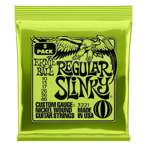 ERNIE BALL A[j[{[ GLM^[ REGULAR SLINKY 3221 M[EXL[ (10-46) 3Set Pack