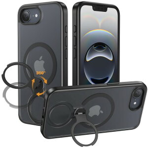 NIMASO iPhone 16e p P[XČRMILKi MagSafeANZT[Ή 360°]X^h c wh~ h~ ϏՌ phone 16e pP[X  CX[dΉ SE ACtH16ep P[X 6.1