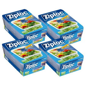 Ziploc まとめ買いジップロック コンテナー 長方形 1900ml 1個入×4個セット