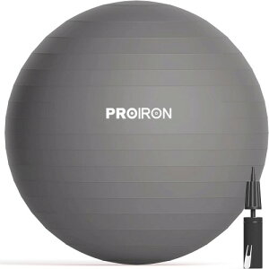 PROIRON �o�����X�{�[�� �΂�񂷂ځ[�� 55cm ���� �W���{�[�� �t�B�b�g�l�X�{�[�� �A���`�o�[�X�g �ω׏d300kg �n���h�|���v�t (�O���[, 55cm/S)