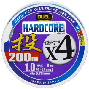 DUEL ( fG ) PEC ނ莅 HARDCORE X4  C ނ胉C ދ x x 1 200m 25m×4F/12.5mE}[LO H3289