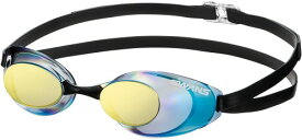 [スワンズ] 日本製 スイミングゴーグル スナイパー Sniper SR-10M SM/Y スモーク×フラッシュイエローミラー レーシング ノンクッション 12歳~大人用 Fina認証済み