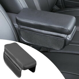セイワ(SEIWA) アームレスト クッション 収納 アームレストサイドポケットS WA164 パンチングレザー調 汎用タイプ 高さ調整 純正アームレストに巻くだけ簡単設置 スマホ収納 小物入れ 肘当て 軽自動車