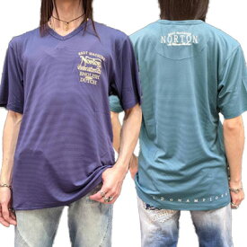 SALE!!セール6490円→4990円【NORTON(ノートン)メンズ】 接触冷感 ジオメトリック ジャカード Vネック T　TEE Tシャツ【半袖】222N1004｜FREE-GUY(フリーガイ)アパレル 服 ファッション