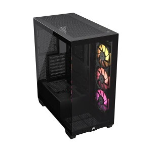 CORSAIR iCUE LINK 3500X RGB Tempered Glass �~�h���^���[PC�P�[�X �u���b�N CC-9011280-WW