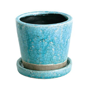 �_���g��(Dulton) �A�ؔ� �v�����^�[ 4�� �^�[�R�C�Y �󂯎M�t�� ������ ���픫 �J���[ ���|�p�i ����11cm �㕔:��12cm �ꕔ:��9.5cm CH13-G476TQ COLOR GLAZED POT TURQUOISE