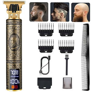 【2023新登場】バリカン LRCUOPY 電動 ヘアカッター 散髪用 USB充電式 コードレス 高さ調節可能1.5-4mm LED電量ディスプレイ 3段階速度 ばりかん 低騒音 防水 プロ仕様 セルフカット メンズ 家庭 業