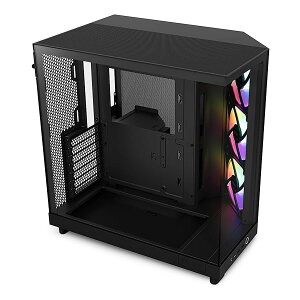 NZXT H6 Flow RGB Black 2�ʃX���[�N �����K���X�p�l���̗p 120mm RGB�t�@�� 3��t�� �f���A���`�����o�[ �V���[�P�[�X�^ �~�h���^���[ ATX PC�P�[�X �u���b�N CC-H61FB-R1 CS8791